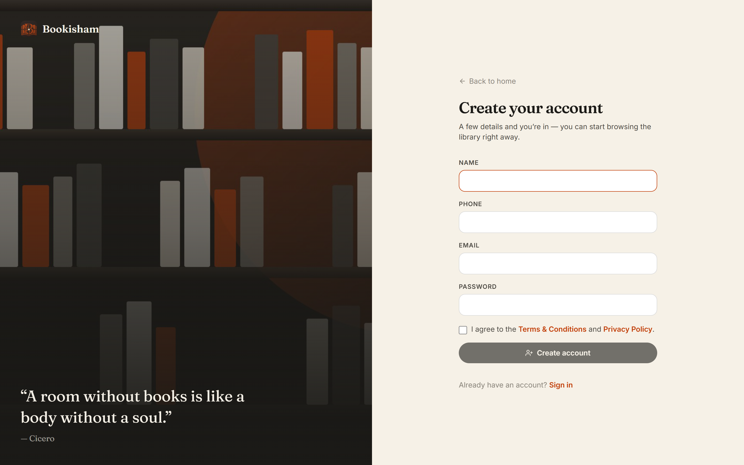 Create account