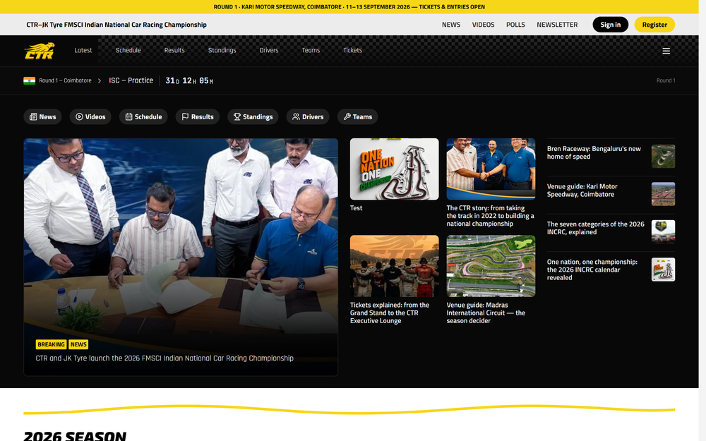 CTR Sports: Championship Portal and CMS