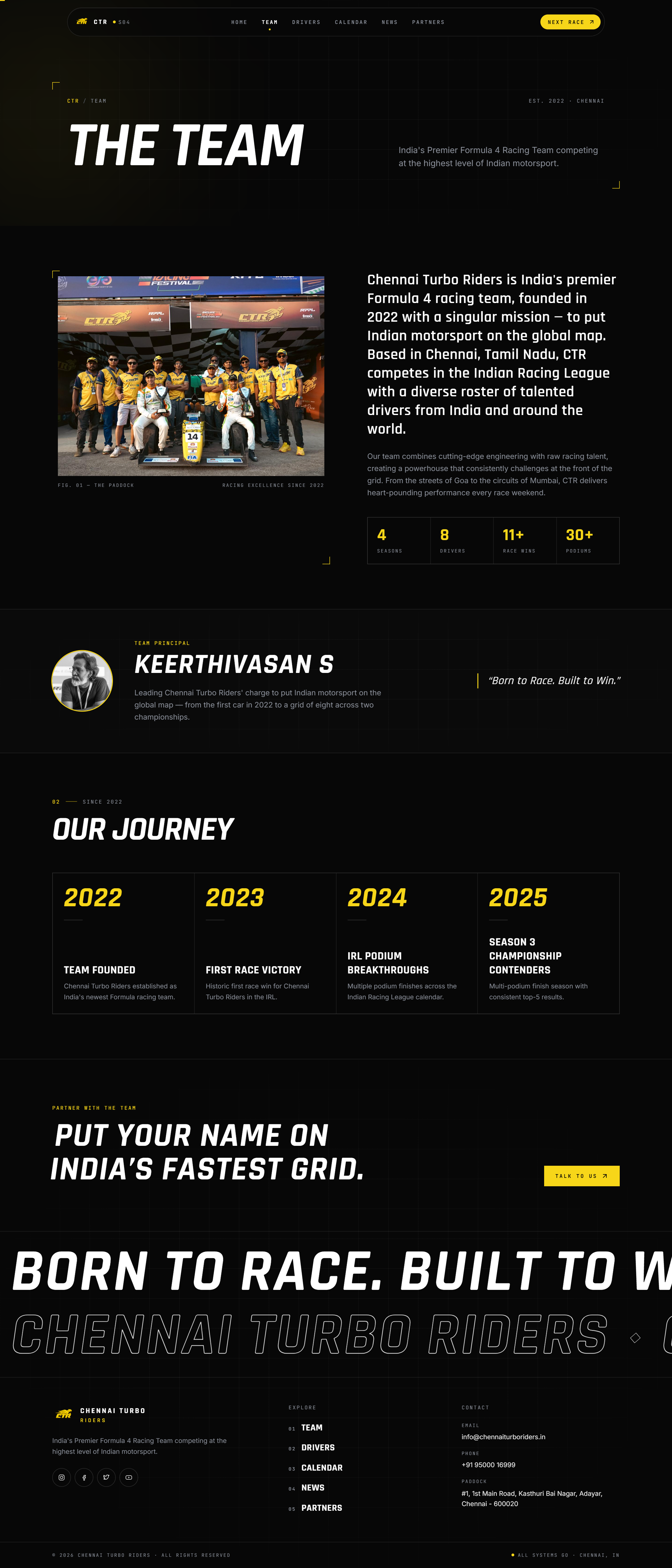 The team page