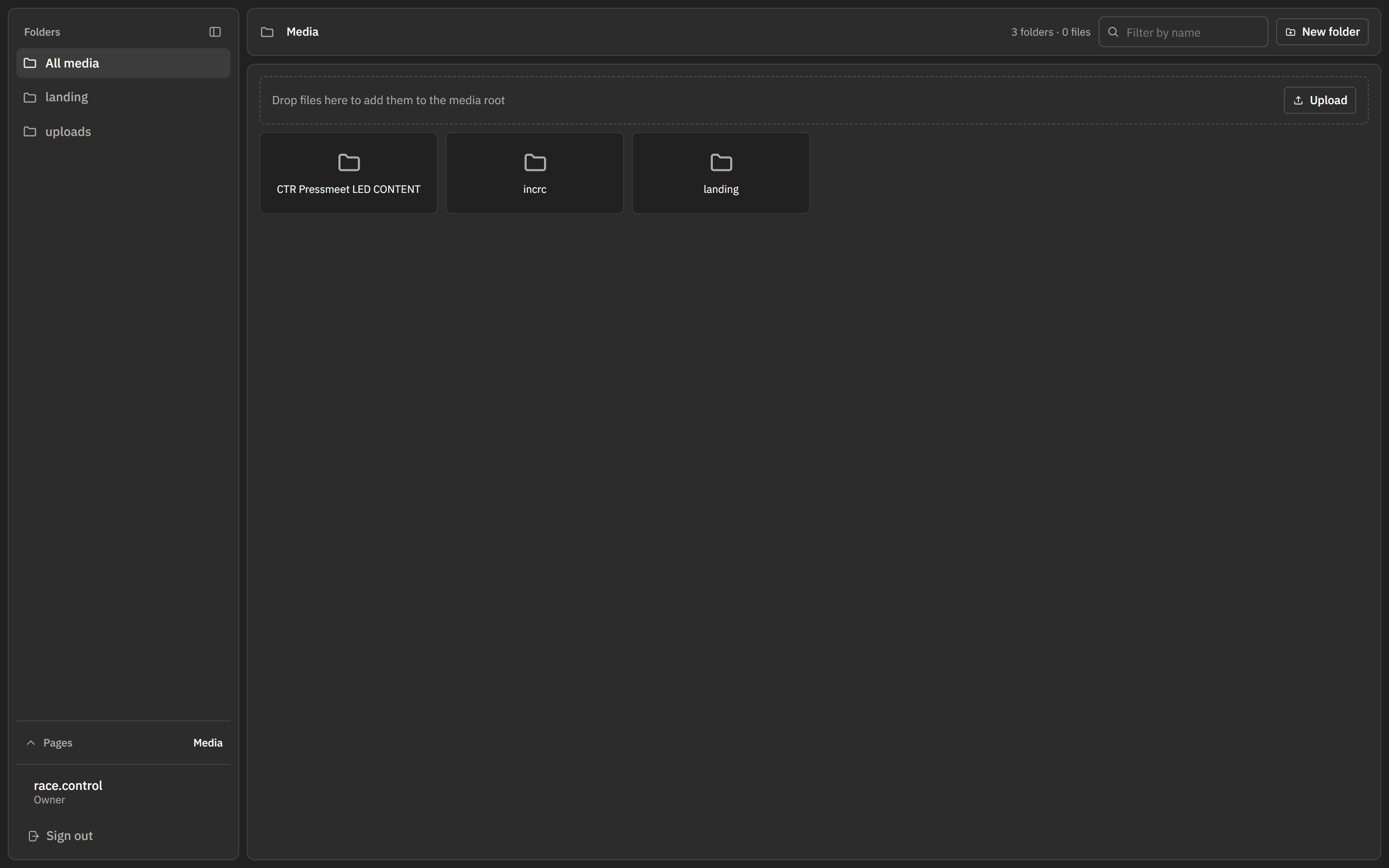 The console's media library