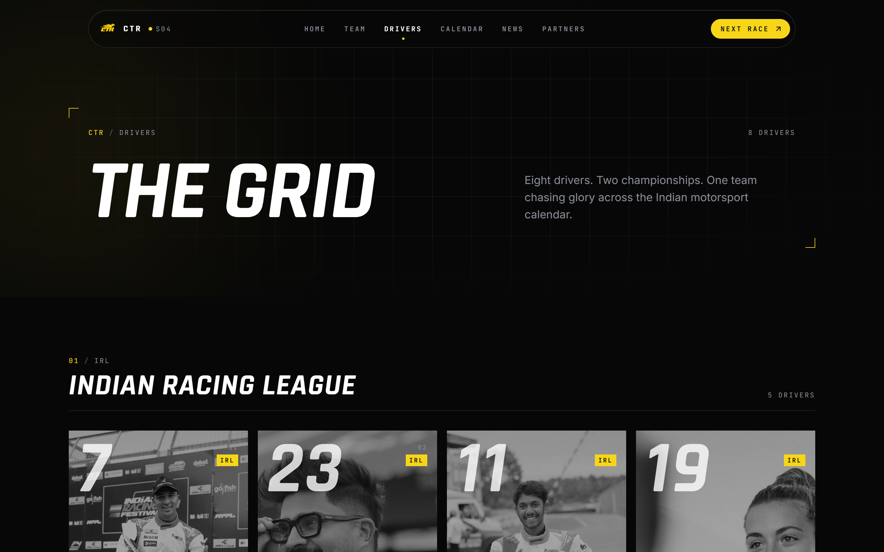 The drivers page