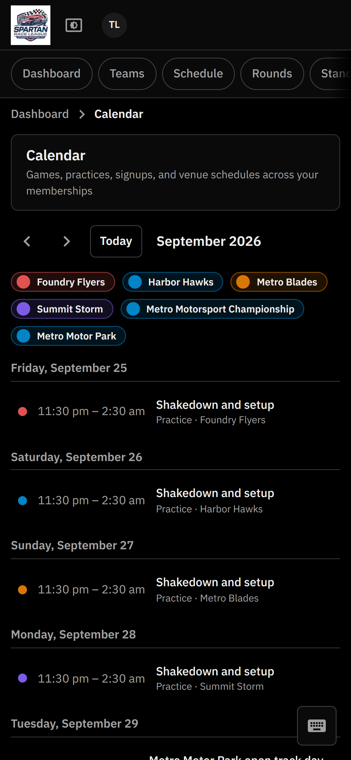 Calendar on a phone